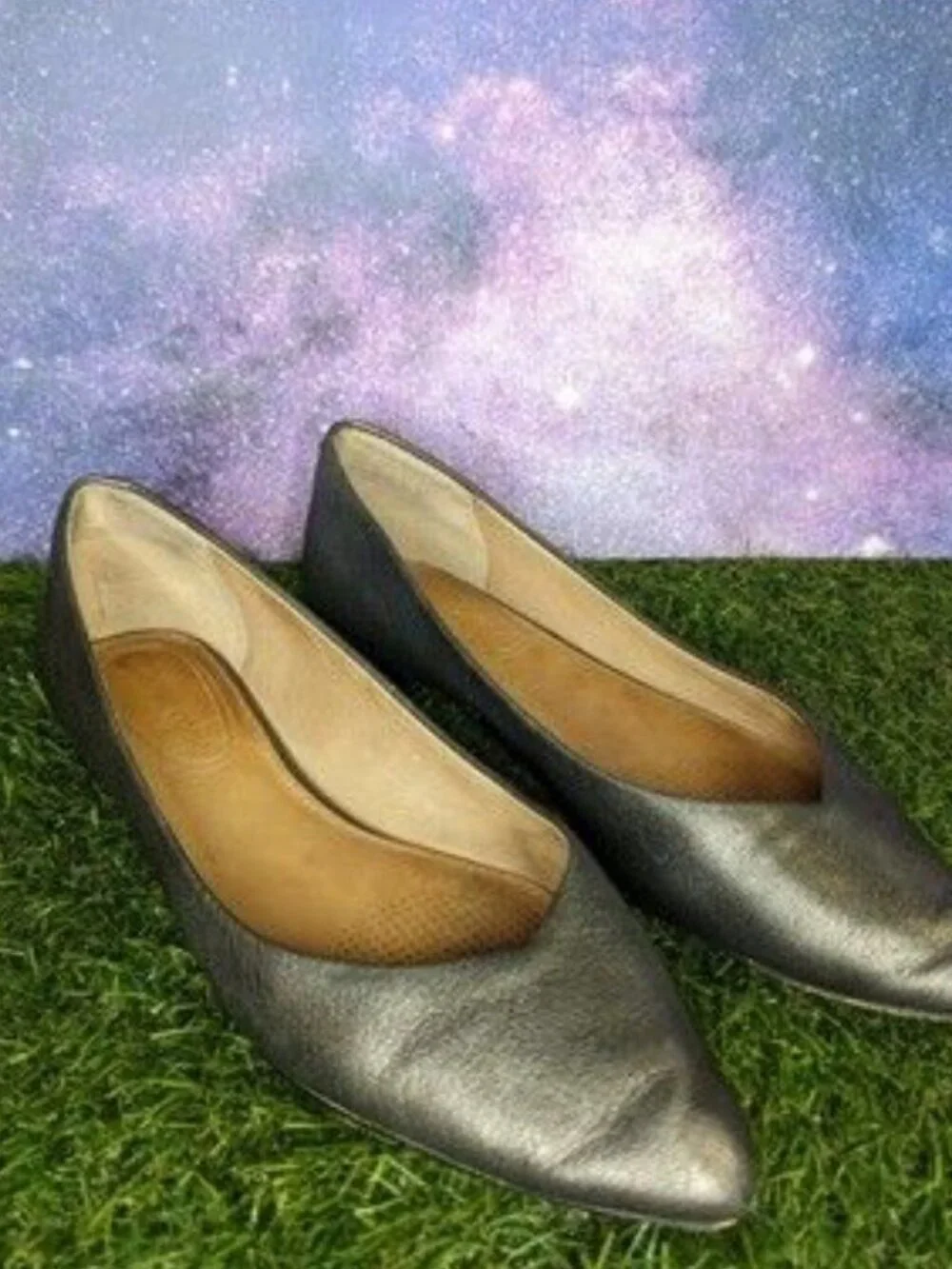 Corso Como Julia Metallic Bronze Leather Flats Loafers Women's Shoes Size 7